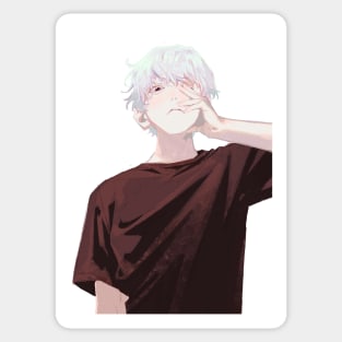 White-haired boy. Sticker